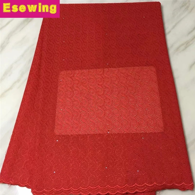 

High quality nigerian wedding african lace fabrics/most popular guipure swiss cotton lace fabric for wedding dress red color
