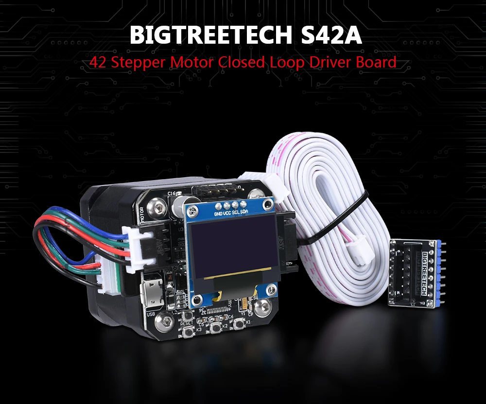 BIGTREETECH S42A 42 шаговый двигатель, замкнутый контур, шаговый сервопривод 42a, плата драйвера двигателя, комплекты с OLED 12864 дисплеем для 3d принтера