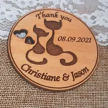 Персонализированные Свадебные люблю кошек сохранить Дата магниты, пользовательские деревянные деревенский сохранить дату, вечерние сувениры подарки