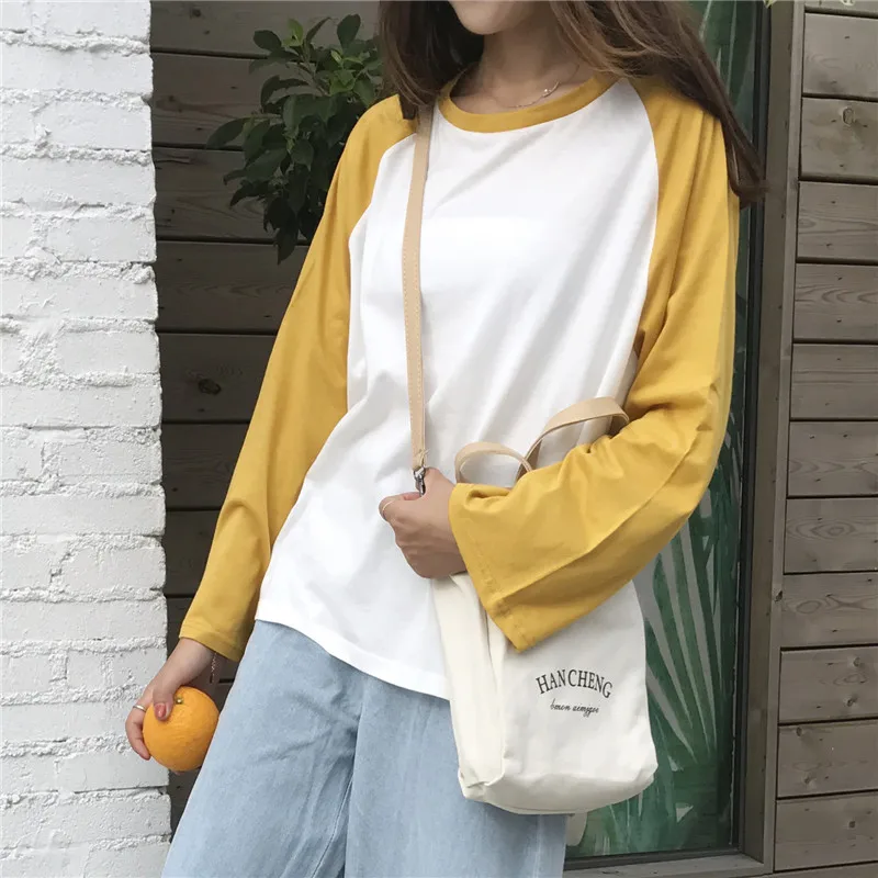 

T-shirt female 2018 autumn new temperament elegant hooded jacket wild hit color long-sleeved loose cotton bottoming shirt casual