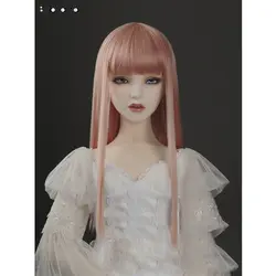 Bybrana хит продаж Синтетический прямой базовый розовый легкий оранжевый парик для куклы с длинная челка 1/3 1/4 1/6 на выбор
