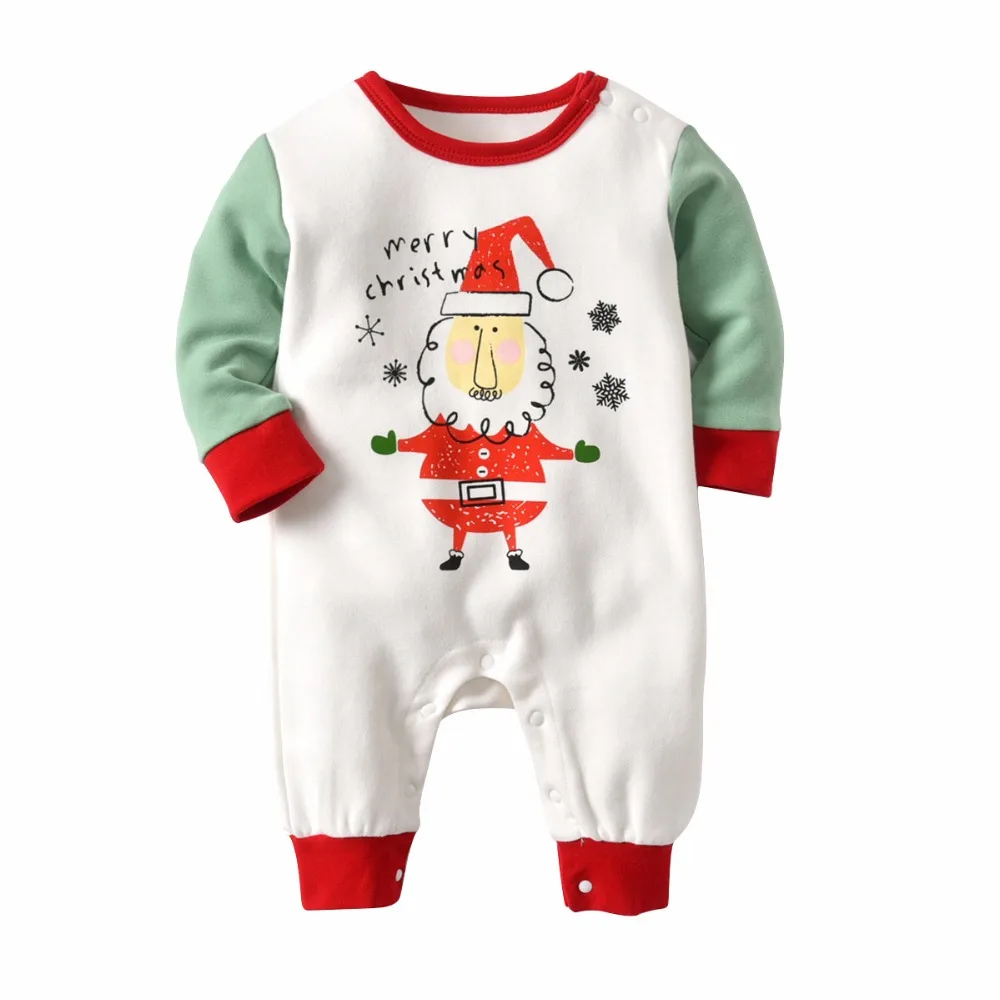 Autumn Winter Newborn Girls jumpsuit Christmas Santa Claus Thickening