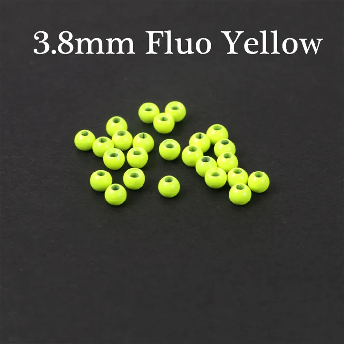 Maximumcatch25 штук 2,0-4,6 мм вольфрамовый материал для завязывания МУШЕК БУСИНЫ для завязывания мушек окрашенные шарики для Нимфы - Цвет: 3.8mm Fluo Yellow