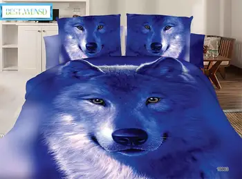 

BEST.WENSD New Duvet cover king size bedding sets bed sheet duvet case pillowcase home textile bedclothes Wolf bedsets
