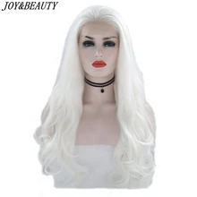 JOY& BEAUTY белый розовый красный длинный парик Синтетический кружевной передний парик жаропрочное волокно 2" натуральный длинный волнистый парик для белых женщин