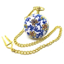 Mens Womens Steampunk Golden Tone FLower Case Hand Wind Mechanical Roman Number Dial Pocket Watch w