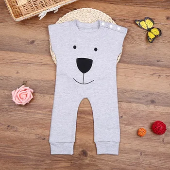 

0-18M Newborn Autumn Winter sleeveless Rompers Cute Toddler Baby Girl Boy Bear Jumpers Rompers Playsuit Outfits Clothes