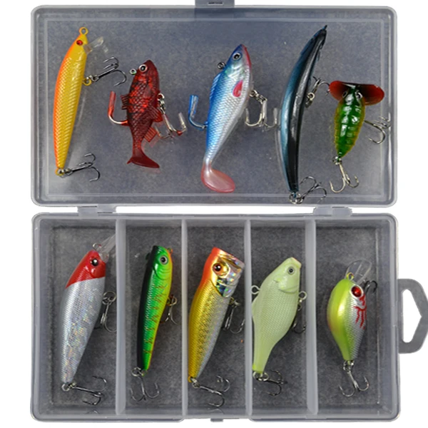 Fishing Lure Kit Freshwater Hard Lures Bait VIB Minnow Popper Pencil