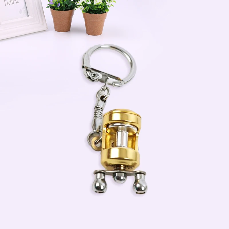 

Keyring Fly Reel Key Ring Keychain Fishing Ring Key Chain Portable Pocket Men'S Fashion Keys Decoration Mini Metal