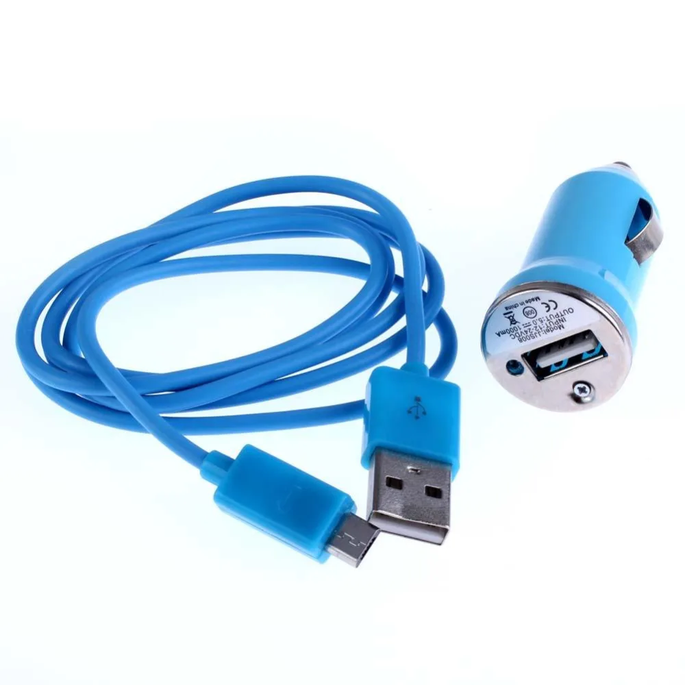 شاحن سيارة USB صغير + البيانات مزامنة المصغّر usb لسامسونج غالاكسي S2 S3 S4