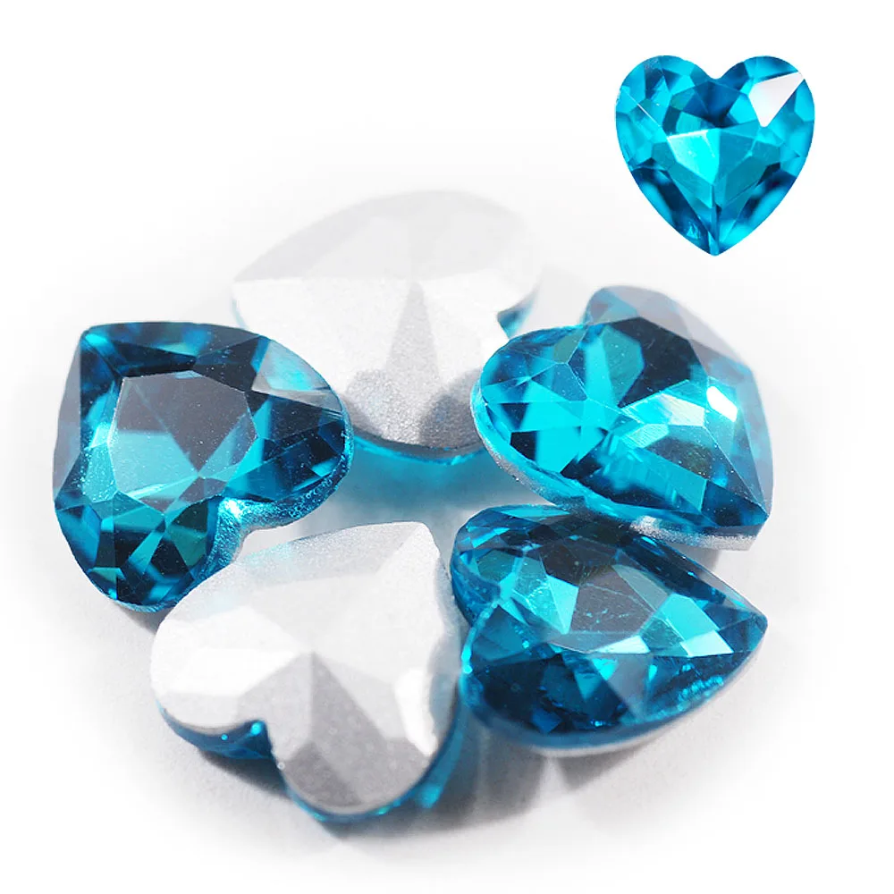 20 шт стеклянные кристаллы, Стразы 3D в форме сердца камни 6 мм дизайн ногтей украшения Драгоценные камни Шарм Дизайн Аксессуары