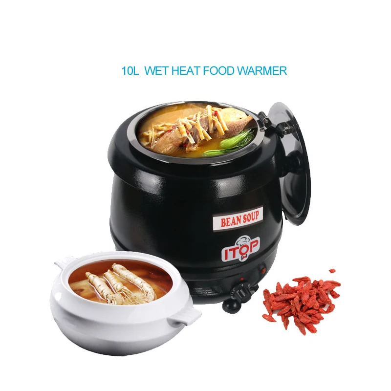 

Brand New BS-W1C 10 Liter Electric Soup Kettle Warmer Hinged Lid Stainless Steel Pot Buffet Party