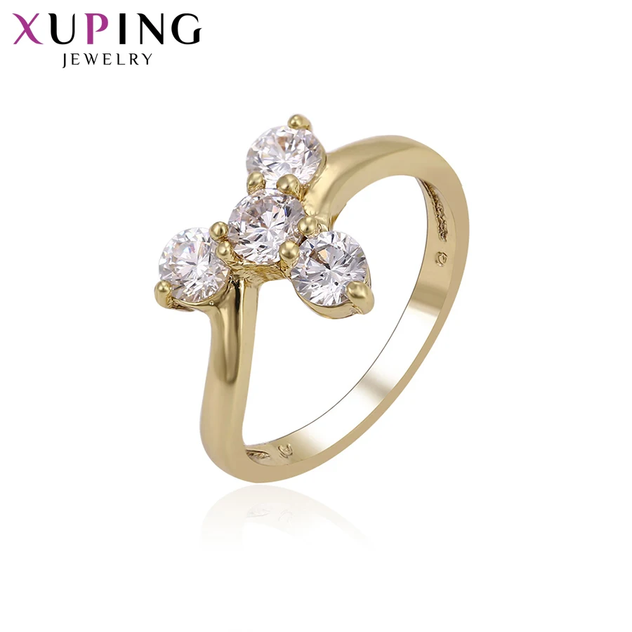 

Xuping Fashion Popular Design Charm Style for Women Light Yellow Gold Color Plated Rings for Valentine's Day S64,9-14215