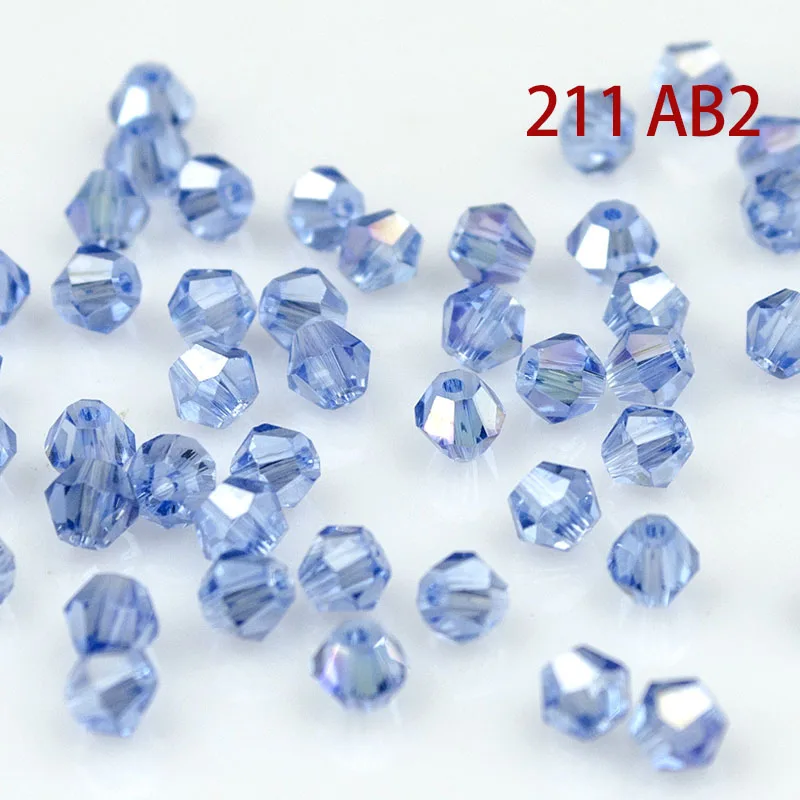 Кристалл AB Bicone Beads 5328/5301 100 шт./лот 4 мм чешские хрустальные бусины россыпью/граненые стеклянные бусины для одежды «сделай сам» - Цвет: 211AB2