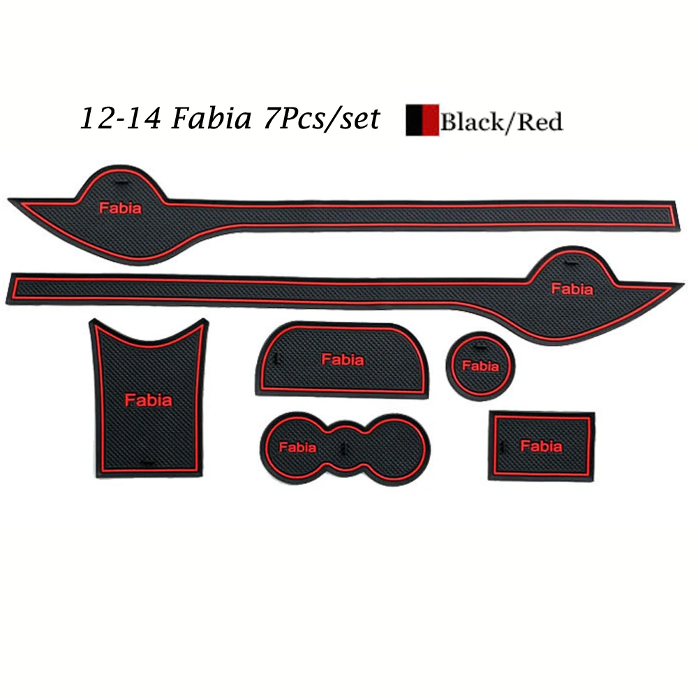

Car Styling for Skoda Fabia 2012-2014 Gate Slot Pad Door Groove Mat Cup Mat Interior Non-slip Mats Dust Mat Styling Accessories