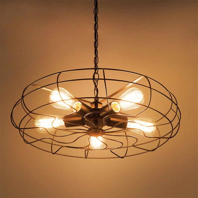 

Retro Industrial fan shape led pendant Light 5pcs E27 8W Edison led bulb for pub room Restaurant Bar Study with free shipping
