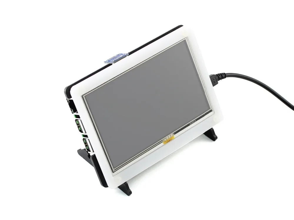 Waveshare RPi 5 дюймовый ЖК Дисплей HDMI с двухцветным чехлом резистивный сенсорный