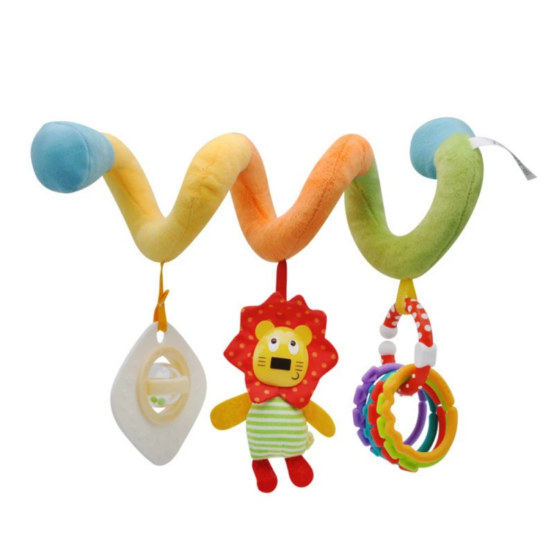 

Portable Baby Lathe Hanging Ring Animal Rattle Crib Hanging Baby Stroller Hanging Toys Teether Stuffed Doll Soft Educational Toy