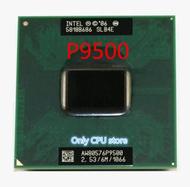 Процессор Intel 2 Duo P9500 двухъядерный 53 ГГц 6 м 1066 МГц разъем p ноутбук процессор