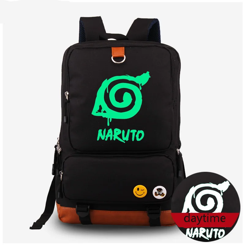 Naturo Sharingan Uchiha Косплей-костюм SASUKE Рюкзак Мультфильм Аниме светящийся школьный рюкзак унисекс холщовые дорожные сумки