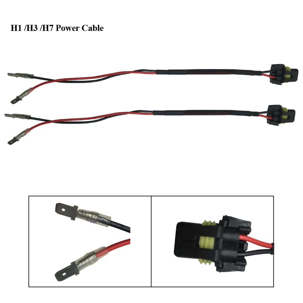 SUKIOTO 1 Pair H1 Power cable Connector wire Plug HID Xenon Ballast Input Power Cord Extension Cable Harness H7 9005 9006 H11 H8