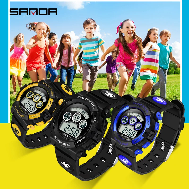 

Fashion Kids Watch Luminous Display Alarm Clock Functions For Children Watch Outdoor Sports Waterproof Digital Kids Watches