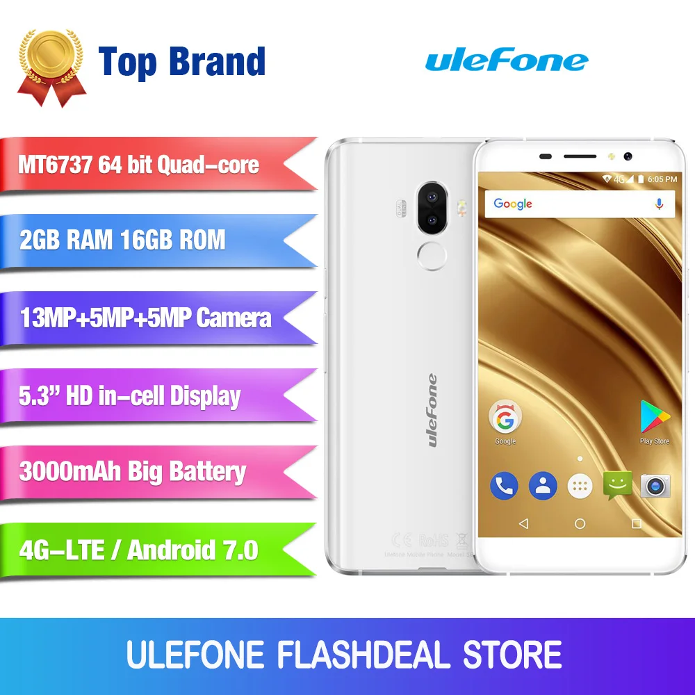 White Ulefone S8 Pro Mobile Phone 5.3 inch HD MTK6737 Quad Core Android 7.0 2GB+16GB Dual camera 13MP Fingerprint 4G Smartphone White Ulefone S8 Pro Mobile Phone 5.3 inch HD MTK6737 Quad Core Android 7.0 2GB+16GB Dual camera 13MP Fingerprint 4G Smartphone