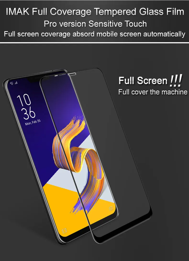 

Imak Full Screen Coverage Pro+Version Tempered Glass For Asus Zenfone 5 5z ZE620KL ZS620K Screen Protector Glass Protective Film
