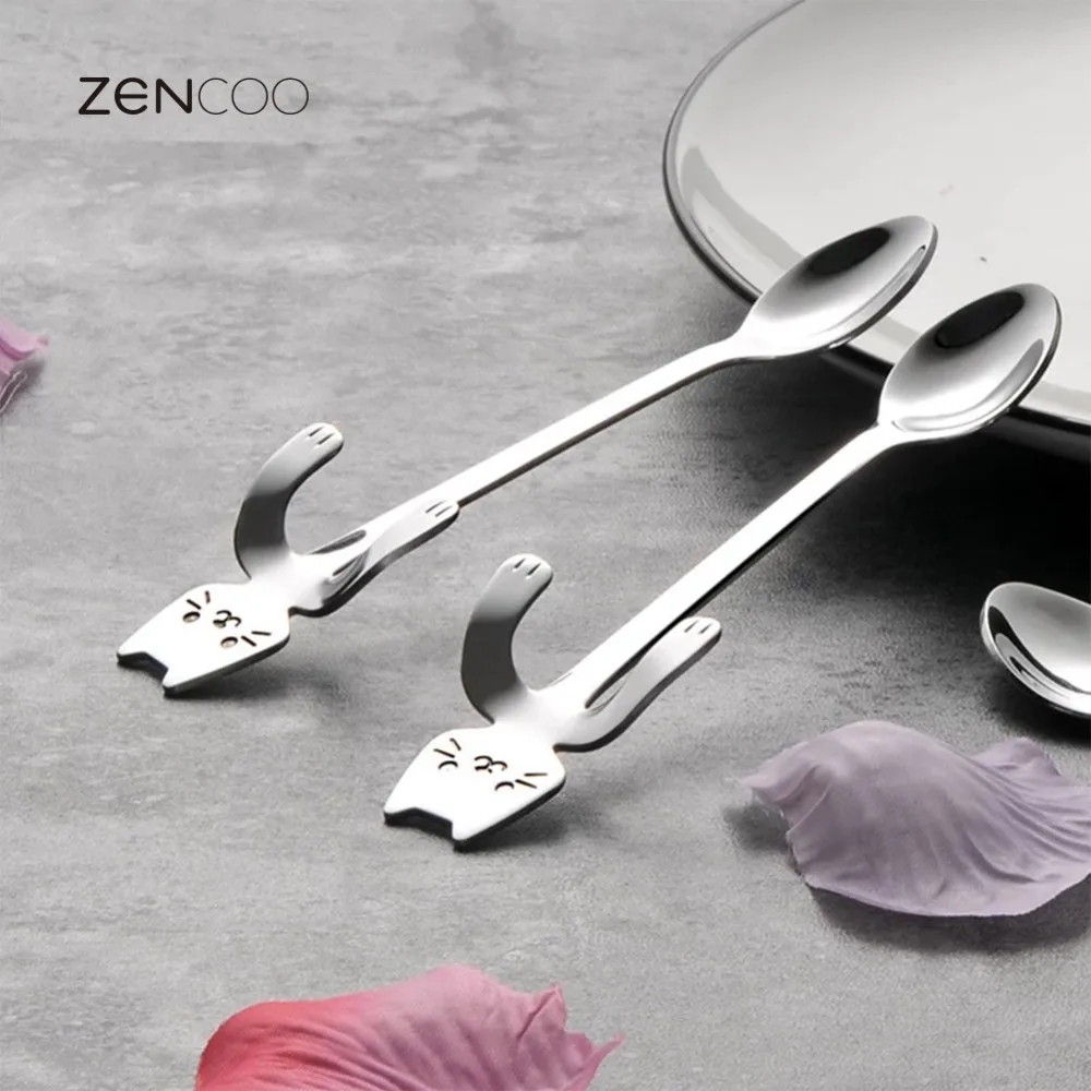 ZENCOO Demitasse Espresso Spoons, 4.3 Inches 18/8 Stainless Steel Mini