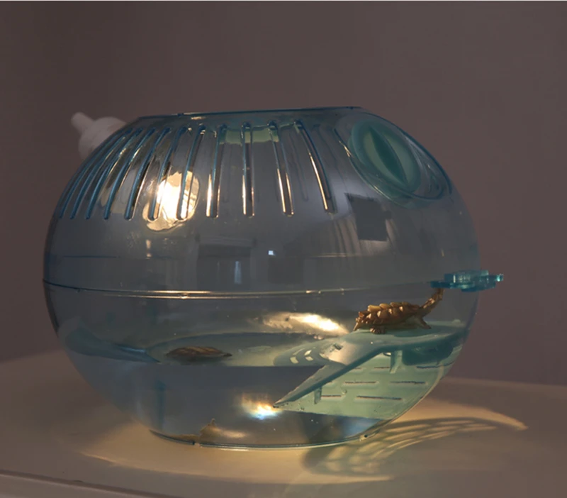 new design small turtle tank crawler box 31 22 19cm with aquatic turtle lighting