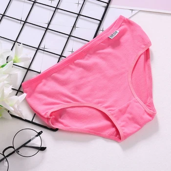 

Women Underwear 2XL Size Cotton Briefs Candy Solid Color Panties Ultra-thin smooth Low Waist Soft Underwear