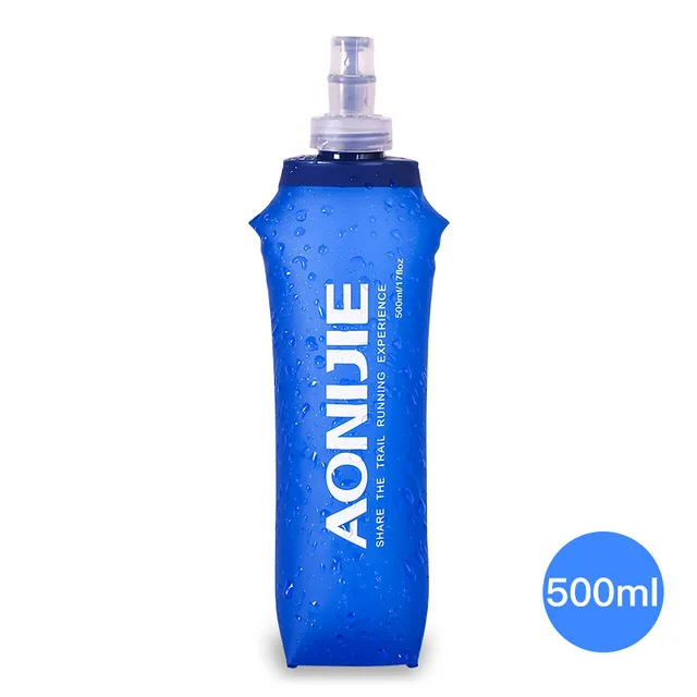 Aonijie 250 мл 500 мл ТПУ Мягкая бутылка для воды, складная сумка для воды, фляга для спорта на открытом воздухе, кемпинга, здоровья, BPA - Цвет: 500ml
