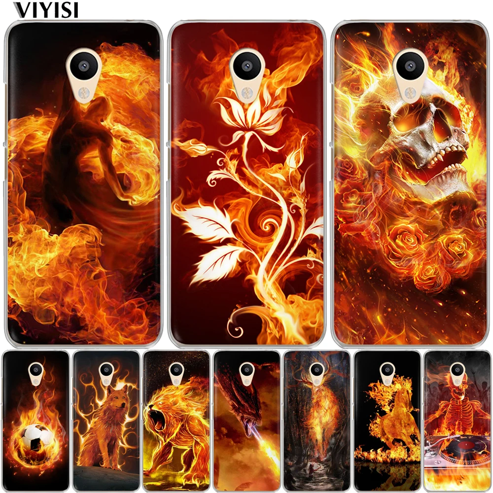 

VIYISI For Meizu M3 M3s M5 M5s M5c Mini Note Pro 6 Soft TPU Fire Cool Cute Flowers Phone Case for meizu U10 U20 Back cover Shell