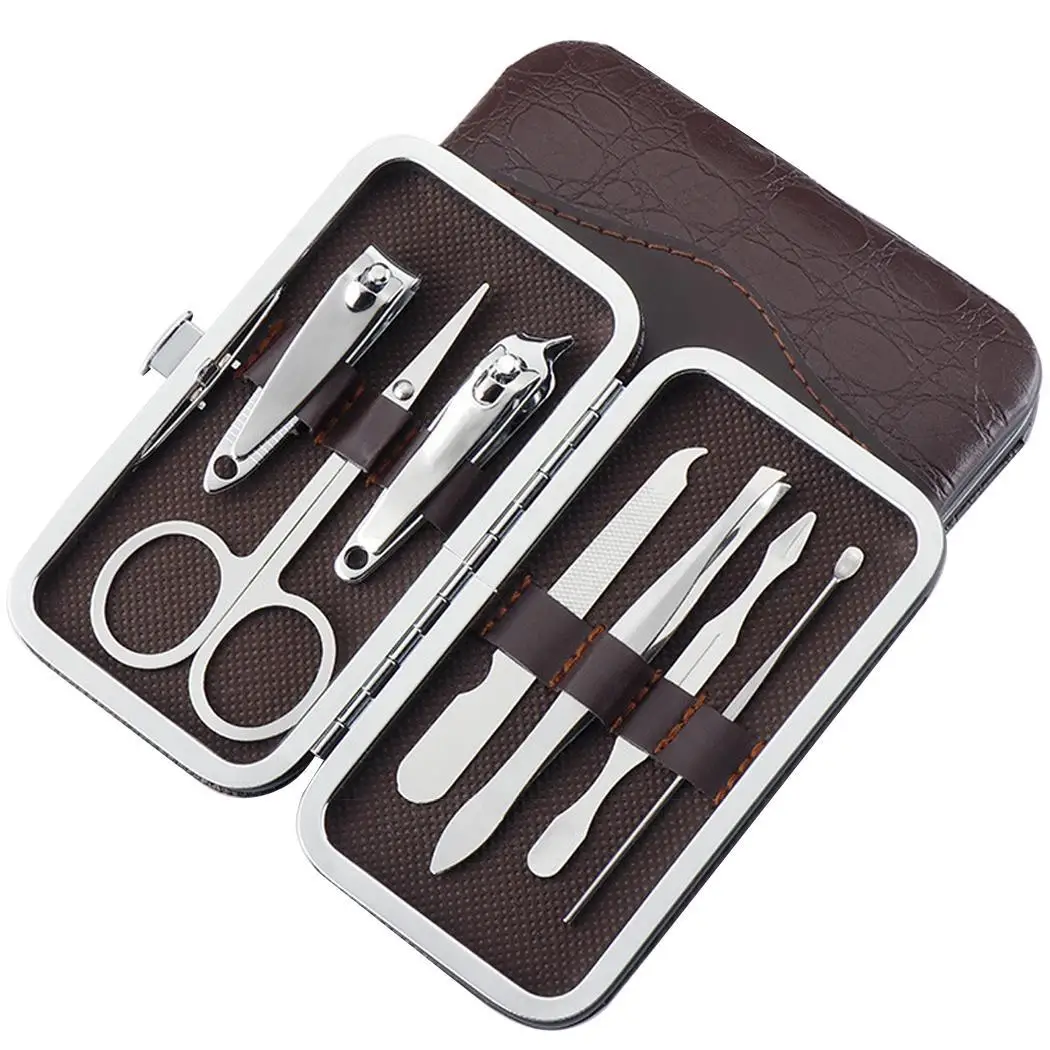 

Portable Nail Clipper Care Stainless Steel Silver Scissor Tweezer Manicure Tools Set