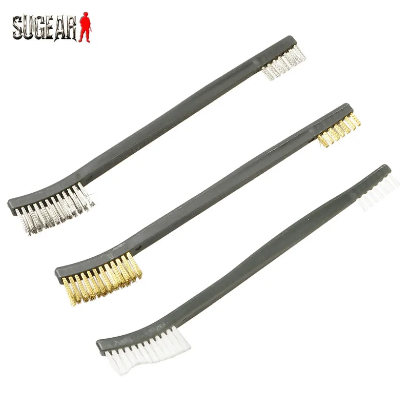 Airsoft New 3pcs/Set High Quality Wire Brush Cleaning Kit For Hand Gun Hunting Tactical Shortgun Rifle Cleaning Tool Brush Set