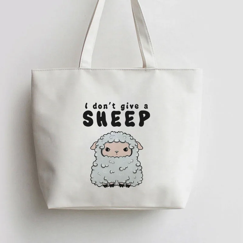 

kawaii sheep Canvas Tote bags Japanese Anime Cartoon Shopping bag school Shoulder Reusable Shopper Grocery Bag GA780