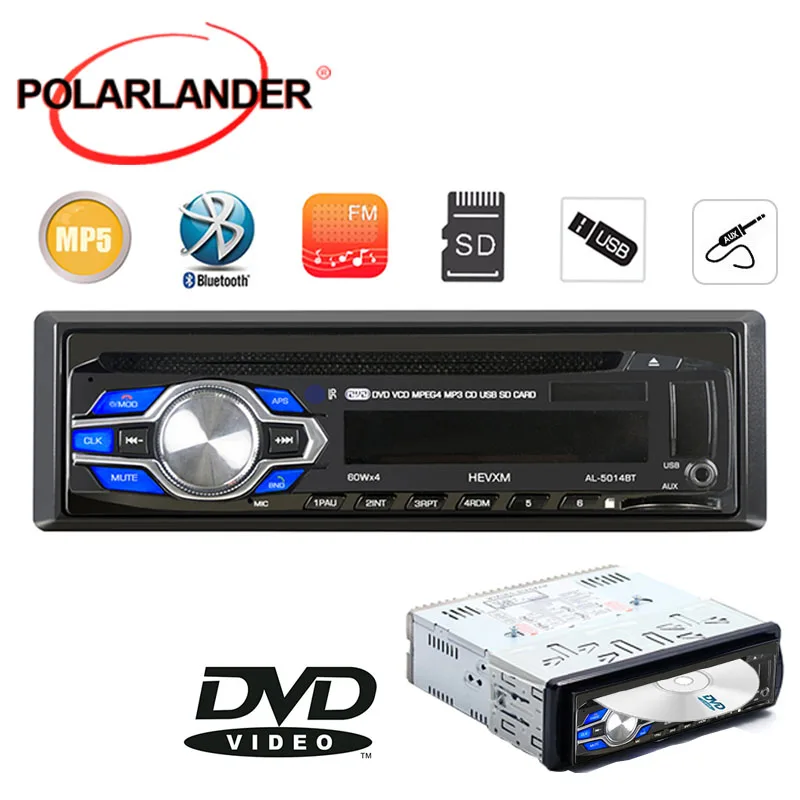 Автомагнитола 1 DIN 12 В bluetooth MP3 FM встроенный Bluetooth телефон DVD/VCD/CD/USB/SD MMC порт
