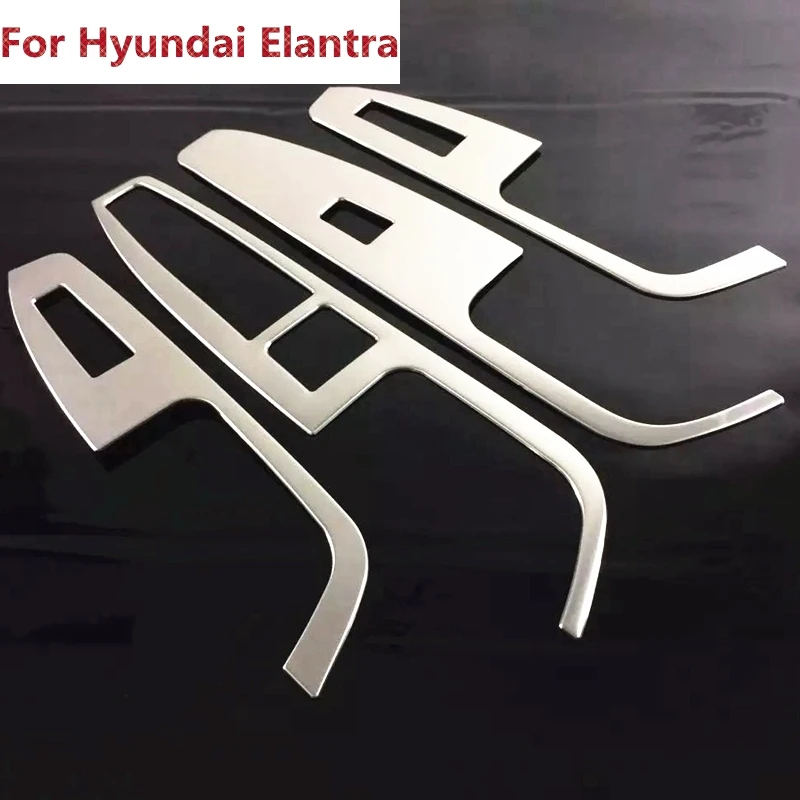 Для Hyundai Elantra 2016/Avante 2015 4 шт. хромированная Внутренняя дверь подлокотник крышка