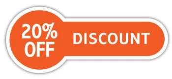 

12.5x5cm 20% OFF DISCOUNT SALES TAG Self adhesive shop promotion sticker, Item No. PD10
