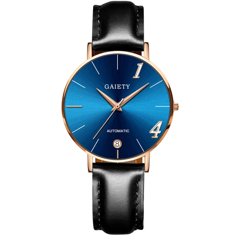 Простые часы Топ Мода унисекс кожаные часы женские высококачественные кварцевые повседневные наручные часы подарок для пары Женские часы