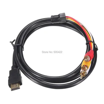 

5FT 1.5M HDMI Male to 3 RCA Audio Video AV Component Cable Adapter Gold Plated