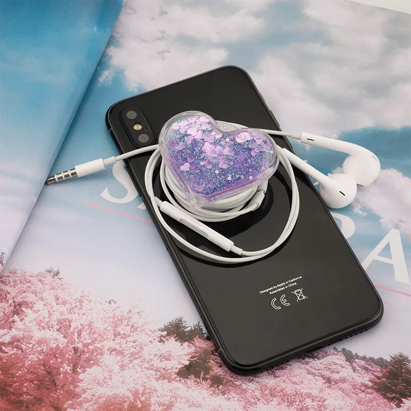 

For iPhone Finger Ring Holder Glitter Quicksand Round Mobile Phone Stand for Huawei Samsung Cellphone Telefoon houder Ring Grip