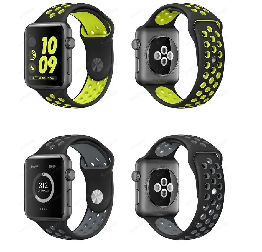 

DHL 100PCS High Quality Silicone Sport Band for Apple Watch Replacement Watch Strap for Apple Watch Bands Series 3 2 1