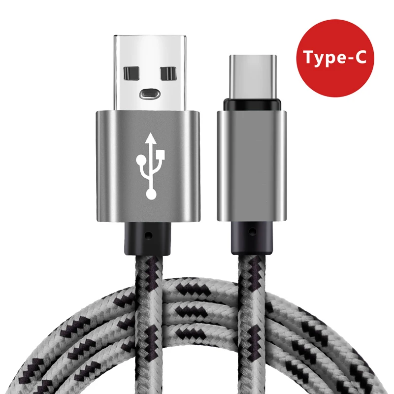 Кабель usb type-C для Xiaomi Mi 9 8 huawei mate 20 P20 Lite Pro samsung S10 Быстрая зарядка кабель USBC type-c - Цвет: Серый