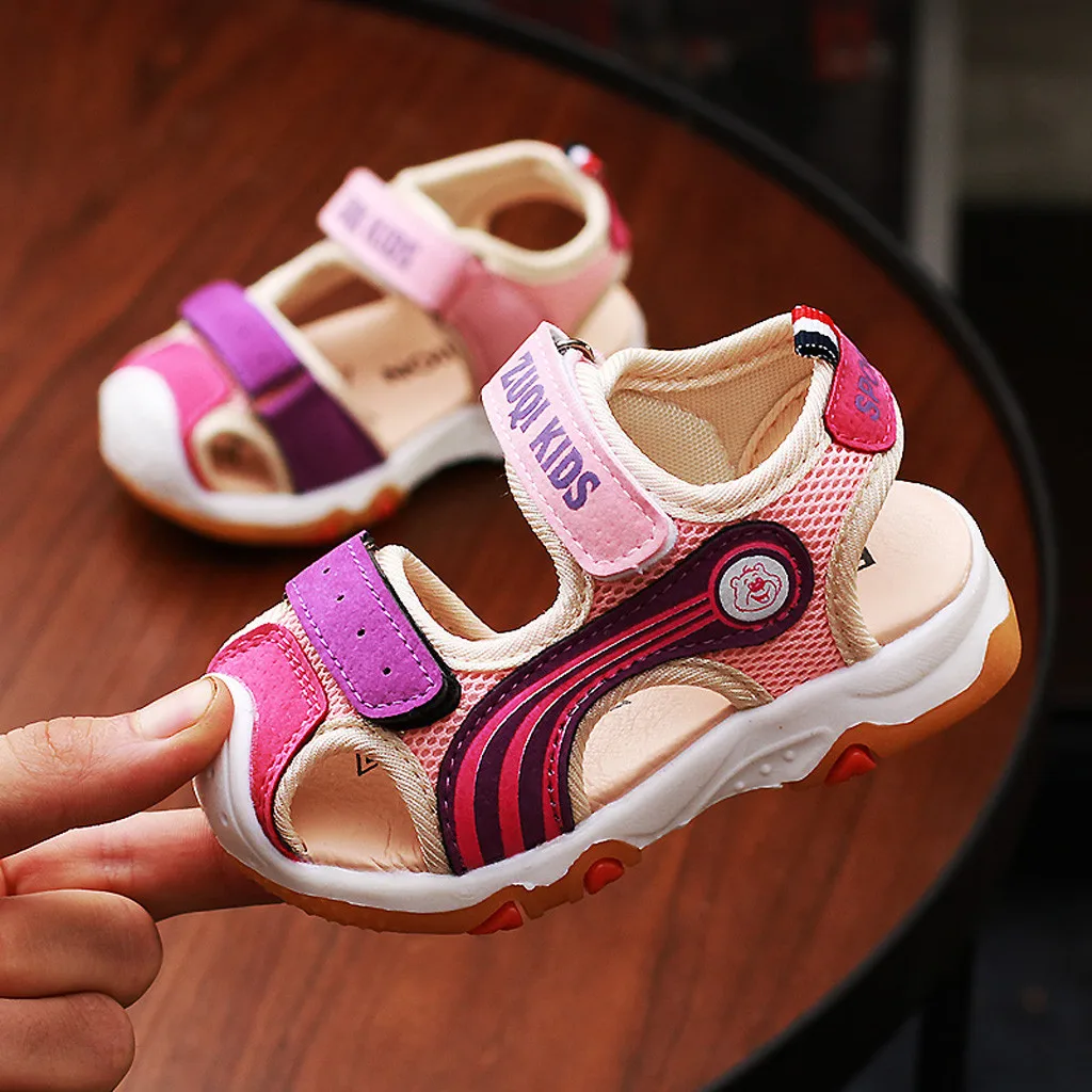 Huang Neeky W#4 новая модная пляжная обувь с закрытым носком для маленьких девочек и мальчиков; сандалии; кроссовки; очаровательный дизайн; сезон лето - Цвет: as show