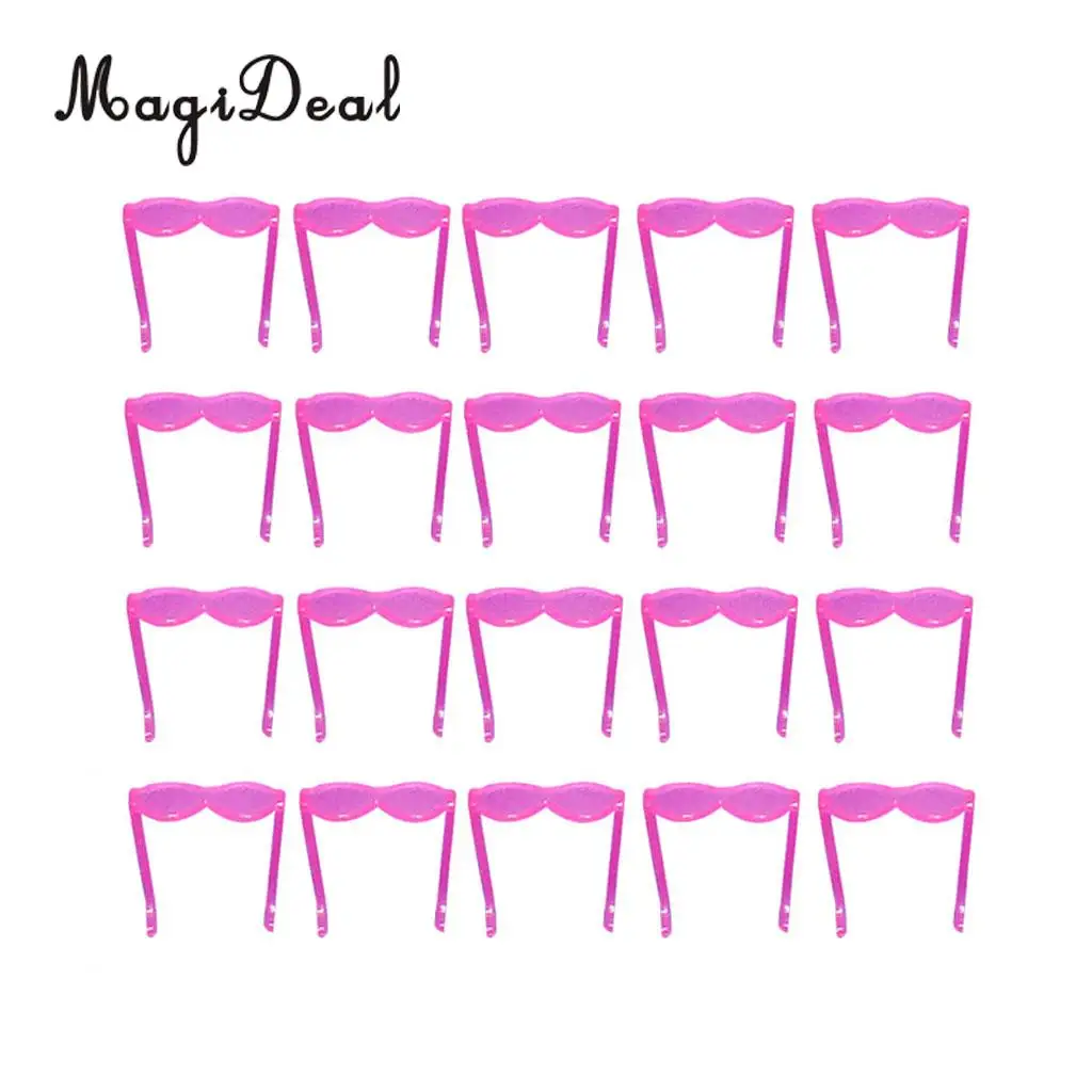 20 Pairs Lovely 1/6 Pink Stylish Eye Glasses Sunglasses Eyeglasses Lot for Dolls Accessories Girls Toys