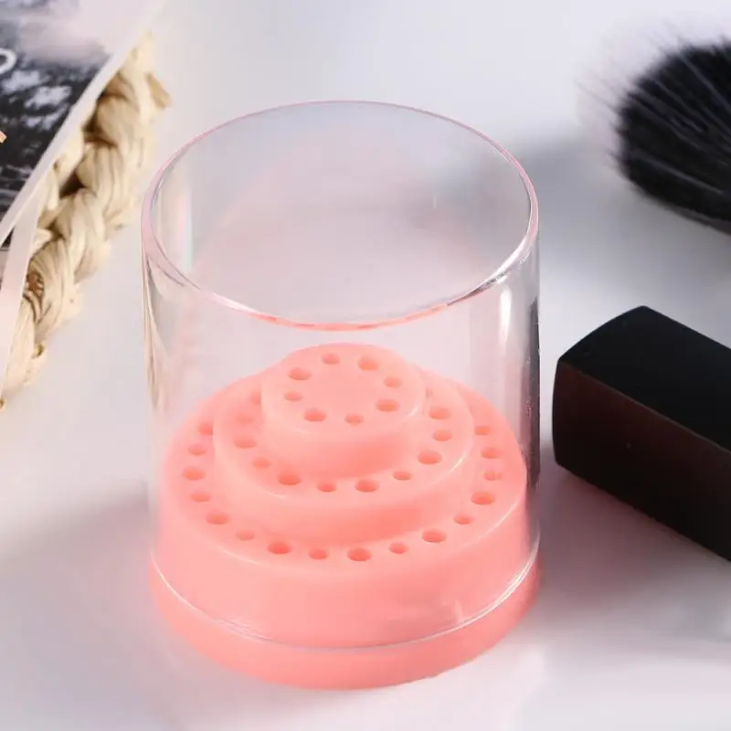 

48 Holes Portable Nail Art Drill Grinding Head Bit Clear Stand Display Storage Box Rack Pro Nail Art Container Box Manicure Tool