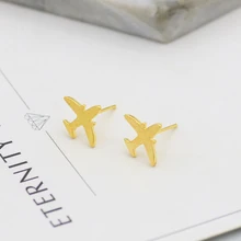 DIY модные серьги-гвоздики для женщин, винтажная Очаровательная серьга самолет для рождественской вечеринки, подарок на Рождество, модная серьга, Прямая