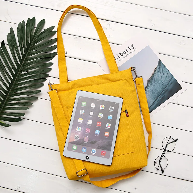 Raged Sheep Fashion Cotton Grocery Tote Shopping Bags Fashion Canvas Solid Recyclable Bag Simple Design Healthy Tote Hand Bag