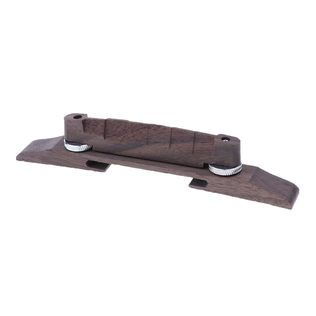 Perfeclan Rosewood Carved Guitar Bridge for Jazz Guitar Replacement Parts Rosewood Saddle Jazz Guitar Bridge